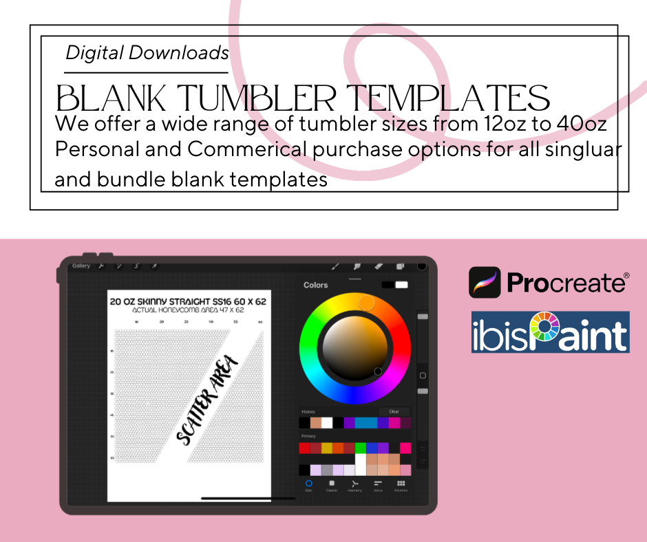 Blank Rhinestone Tumbler Pattern Templates