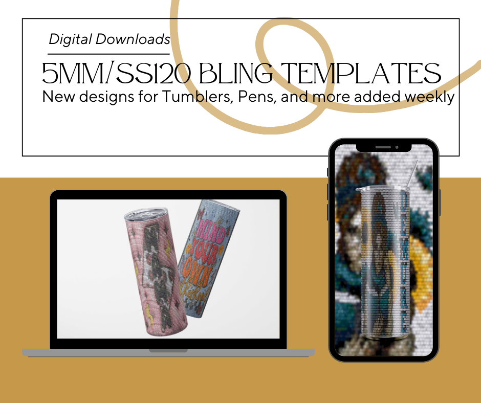 5mm/SS20 Rhinestone Tumbler Template Patterns